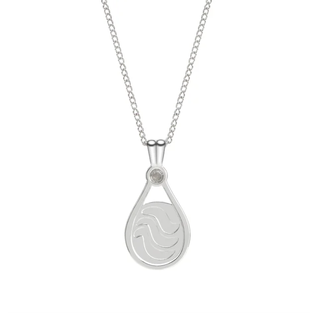 H2O Mermaid Shell Pendant – Silver Plated Copper Necklace with Natural Zircon Locket Jewelry - Image 2