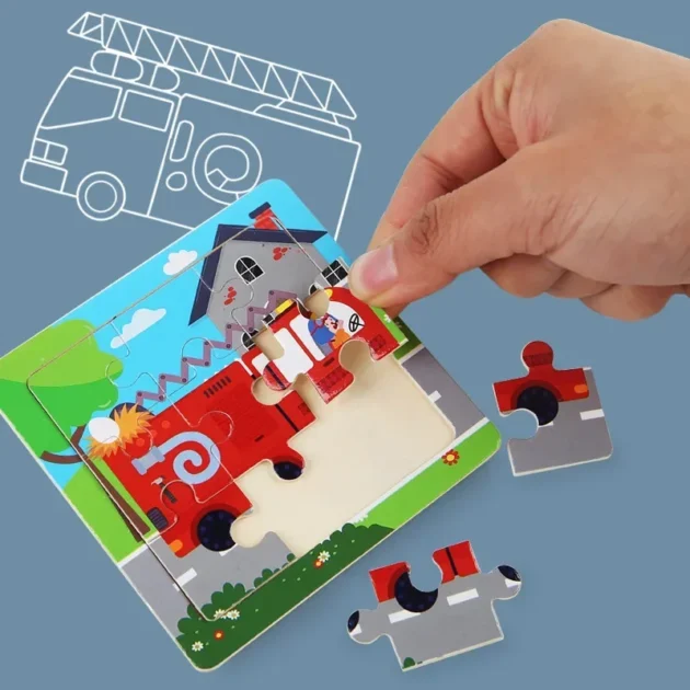 Montessori Animal Wooden Puzzle – Educational Cartoon Jigsaw Toy for Kids - Image 3