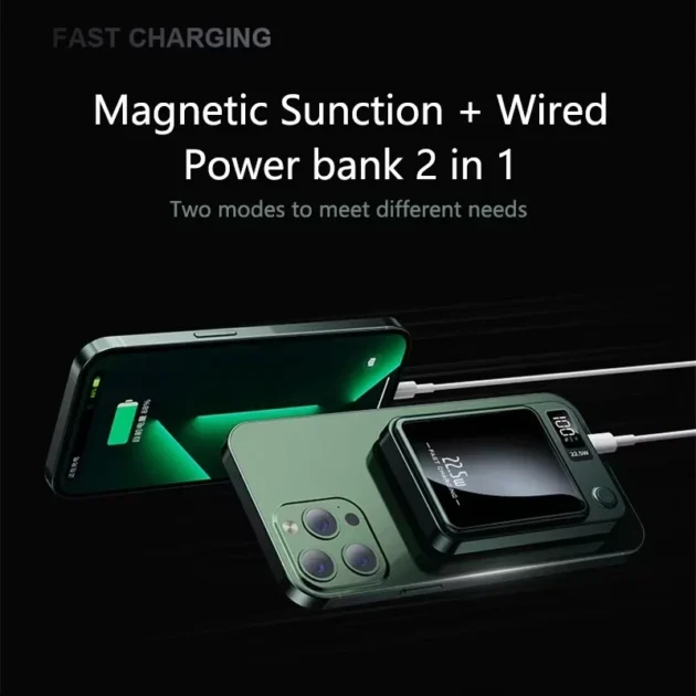 300000mAh Magnetic Wireless Power Bank – 20W Fast Charging Portable Battery for iPhone & Samsung - Image 4
