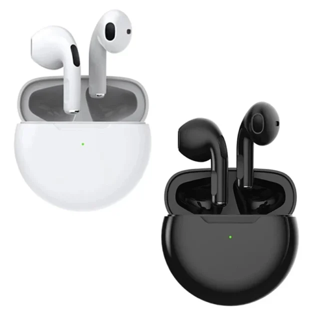 Wireless Bluetooth Earbuds – Pro6 TWS Mini Earbuds with Mic, Waterproof In-Ear Headphones & Charging Case for Android iPhone