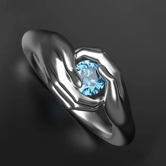 Gemstone Rings for Women – Chic Hugging Hand Design Ring, Faux Gem Party Jewelry, Elegant Gift for Her - Image 2