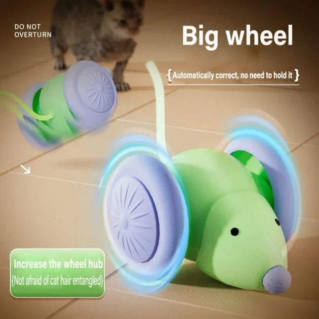 Rechargeable Electric Mouse Cat Toy – Interactive Smart Pet Teaser with Auto Movement & Obstacle Avoidance - Image 4