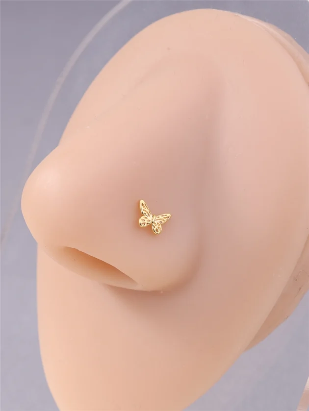 Simple Butterfly Nose Piercing