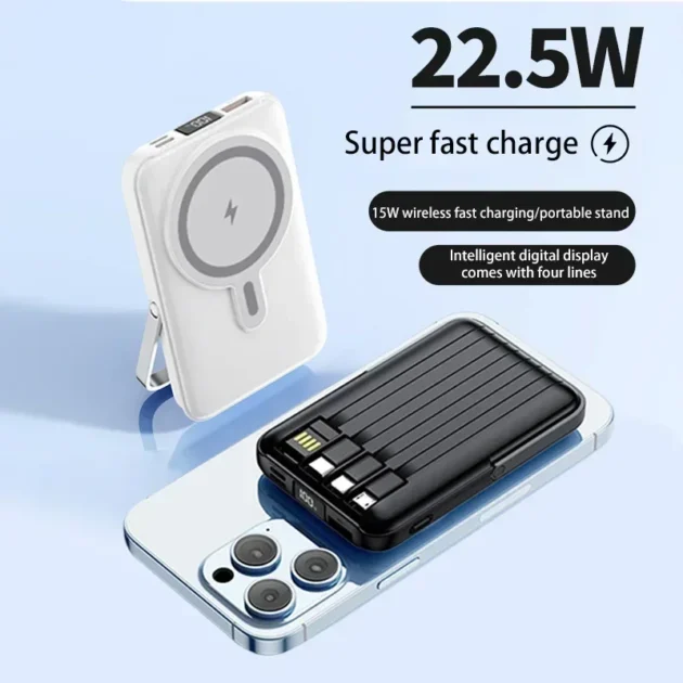 200000mAh Magnetic Power Bank – 22.5W Fast Wireless Charger for iPhone & Xiaomi Devices - Image 2