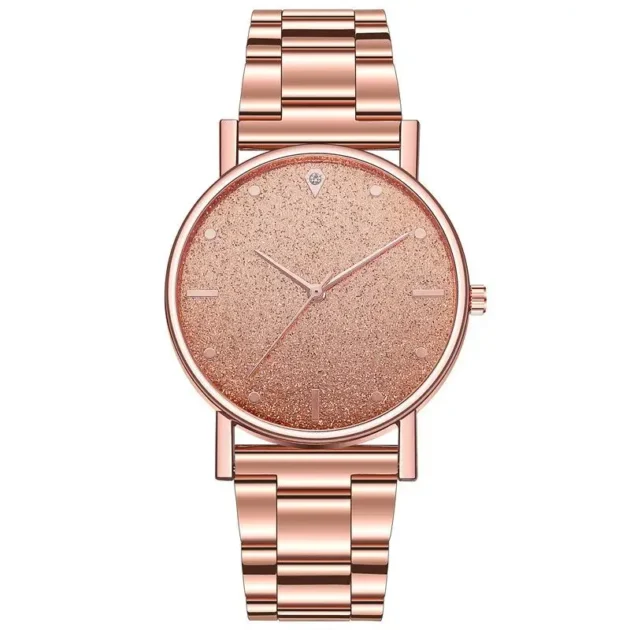 Starry Silver Pink Quartz Watch – Women's Stainless Steel Fashion Wristwatch - Image 3
