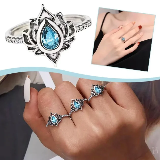 Lotus Flower Ring – Exquisite Fancy Jewelry Gift for Women, Trendy Anniversary Style - Image 2