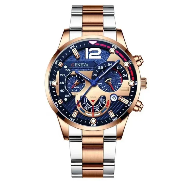 Luxury Sports Chronograph Quartz Watch for Men – Stainless Steel Geneva Top Brand - Image 2