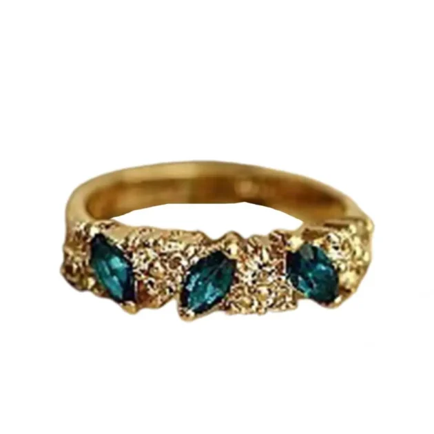 Engagement Rings for Women – Stylish Faux Green Gem, Skin-Friendly Finger Ring - Image 4