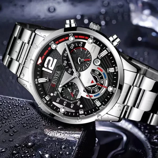 Luxury Sports Chronograph Quartz Watch for Men – Stainless Steel Geneva Top Brand - Image 4