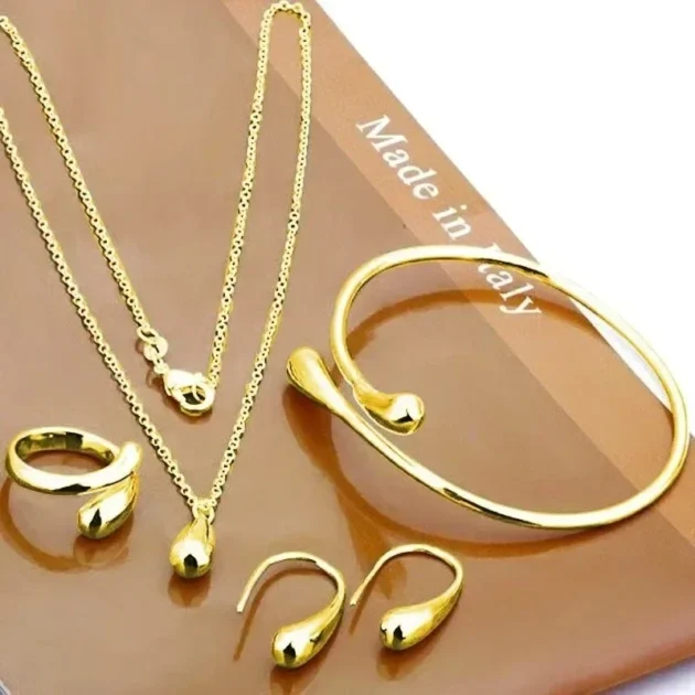 925 Sterling Silver Water Drop Jewelry Set