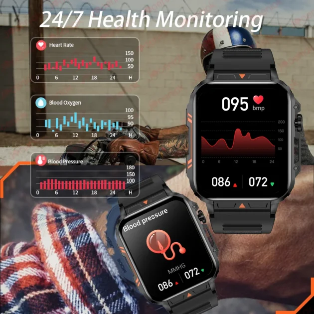 Outdoor Sports Smartwatch for Men – 1.95" BT Call, Heart Rate, Blood Oxygen, Waterproof Smart Watch for Android & iOS - Image 4