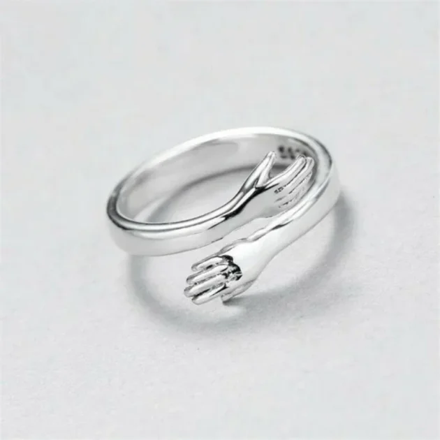 Adjustable Rings for Women – Romantic Love Hug Hand Ring, Open Finger Couple Jewelry, Creative Forever Gift - Image 4