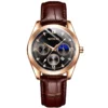 High-End Luxury Rhinestone Quartz Watch for Men – Leather Strap with Calendar Feature