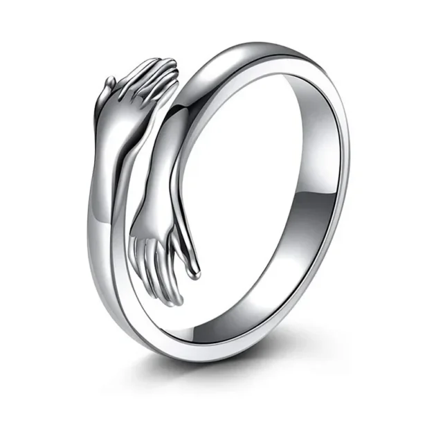 Adjustable Rings for Women – Romantic Love Hug Hand Ring, Open Finger Couple Jewelry, Creative Forever Gift - Image 6