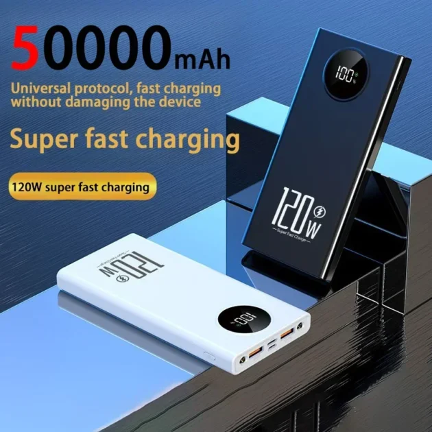 50000mAh Super Fast Charging Power Bank – 120W Ultra-Large Capacity Battery for iPhone, Xiaomi - Image 4