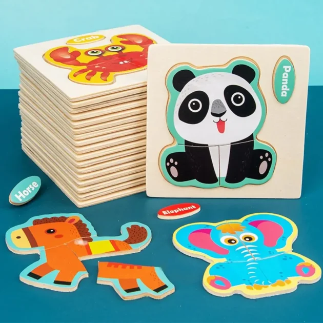 3D Wooden Animal Puzzle – Early Learning Jigsaw Toy for Kids - Image 2