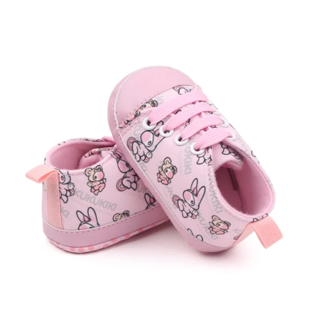 Baby Crib Shoes – Cartoon Print Tie-Up Non-Slip Sneakers for Infant Boys & Girls (0–18M) - Image 2