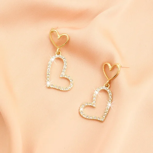 Big Heart Earrings for Women – Cute Gold & Silver Hoop Design, Simple LOVE Piercing Jewelry for Daily Wear & Gifts - Image 2