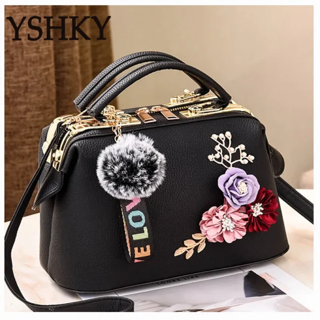 2025 Luxury Female Shoulder Bags – Designer Crossbody Handbag for Women, Hairball Travel Bag - Image 2