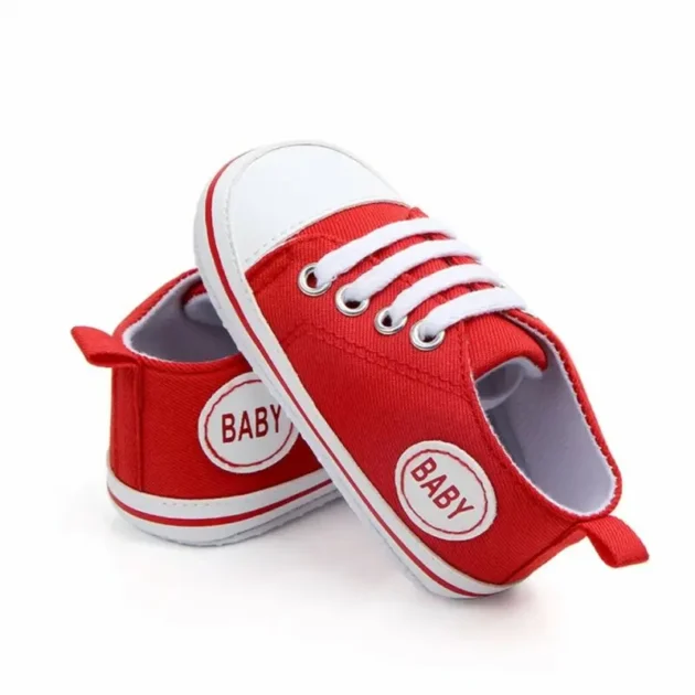 Baby Canvas Sneakers – Classic Sports Letter Print Anti-Slip Shoes for Newborn Boys & Girls - Image 5