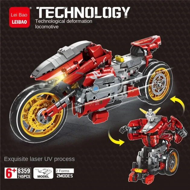 Leibao 8359 Motorcycle Building Blocks for Kids Transforming Toy Set for Boys - Image 2