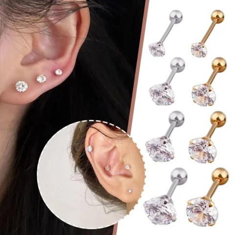 Titanium Steel Stud Earrings for Women
