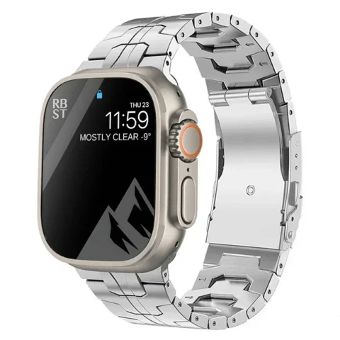 Titanium Apple Watch Band – Luxury Strap for Apple Watch Ultra 2, Series 9–3, SE (49mm–38mm) Men’s Bracelet Style
