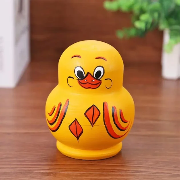 Wooden Duck Nesting Dolls 10-Layer Handmade Matryoshka Animal Stacking Toy for Kids - Image 2