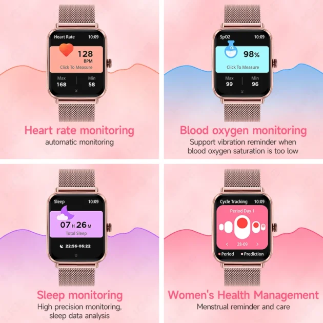 Bluetooth Waterproof Smartwatch – LIGE 1.83" HD Screen, Call Function & IP68 Waterproof, Health Monitor for Women - Image 5