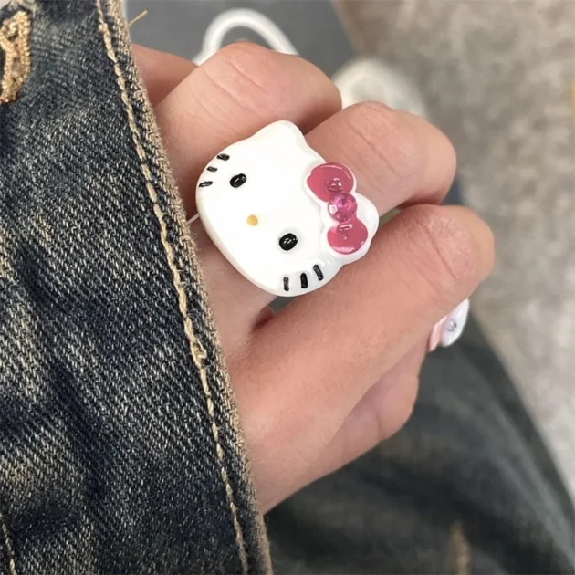 Hello Kitty Ring – Kawaii Y2K Adjustable Finger Accessory for Girls and Women - Image 5