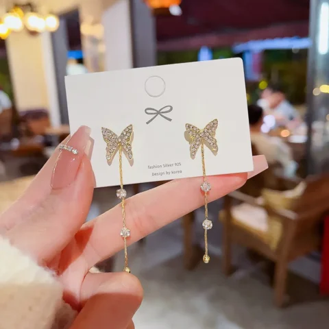 Korean Tassel Drop Earrings for Women