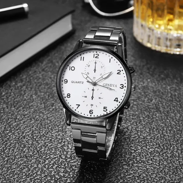 Alloy Band Quartz Watch for Man