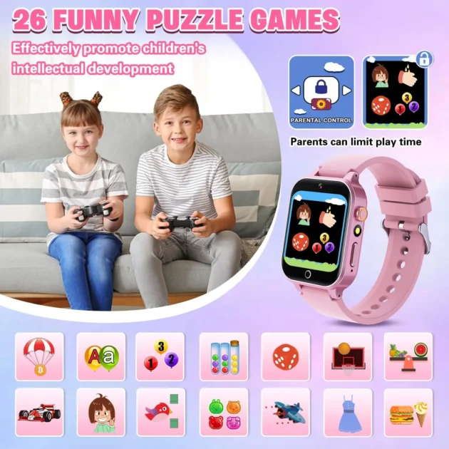 Kids Game Smartwatch 2025 – Boys & Girls Watch with Music, Pedometer, Video & Audio Recording, Perfect Birthday Gift - Image 5