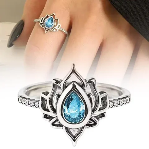 Lotus Flower Ring – Exquisite Fancy Jewelry Gift for Women, Trendy Anniversary Style