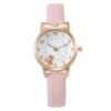 Stylish Cat Design Watch – Fashion Quartz Wristwatch with Soft Belt for Girls & Teens