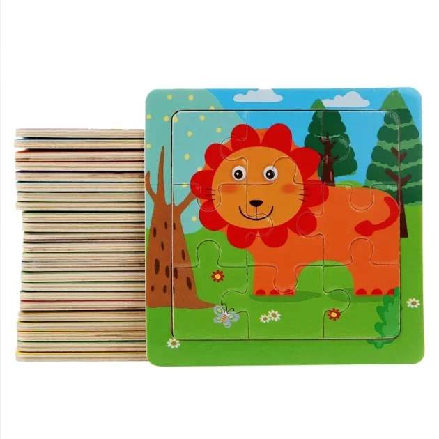 Montessori Animal Wooden Puzzle – Educational Cartoon Jigsaw Toy for Kids - Image 4