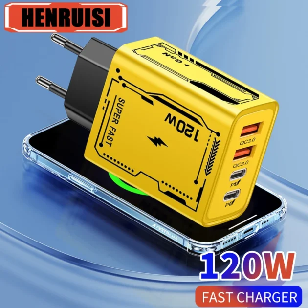 120W USB C Fast Charger – Quick Charge High-Speed Adapter for iPhone 16, Xiaomi, Samsung Mobile Devices - Image 2