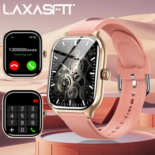 Sports Smart Watch with Call – LAXASFIT 2.01" Display, 100+ Modes, Bluetooth Voice Call & 24H Health Monitor for Men & Women