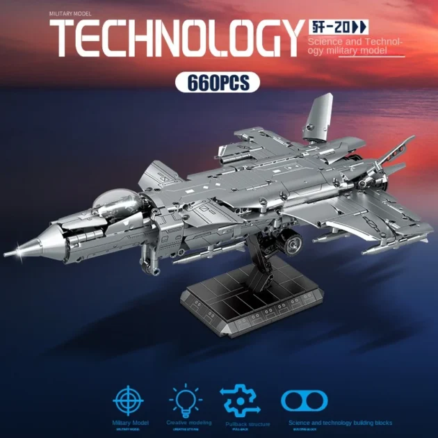 J-20 Military Helicopter Building Blocks – Armed Assembly Toy for Kids by Leibao Technology - Image 4
