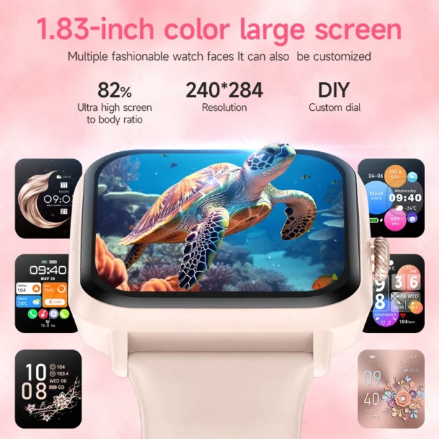 Waterproof Fitness Smartwatch – LIGE 1.83" HD Screen, Bluetooth Call & IP68 Waterproof Design for Women - Image 4