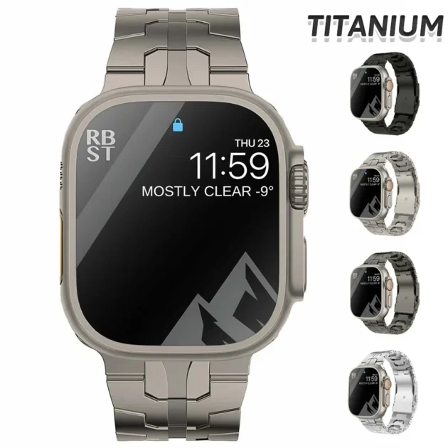 Titanium Apple Watch Band – Luxury Strap for Apple Watch Ultra 2, Series 9–3, SE (49mm–38mm) Men’s Bracelet Style - Image 2