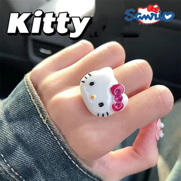Hello Kitty Ring – Kawaii Y2K Adjustable Finger Accessory for Girls and Women - Image 2