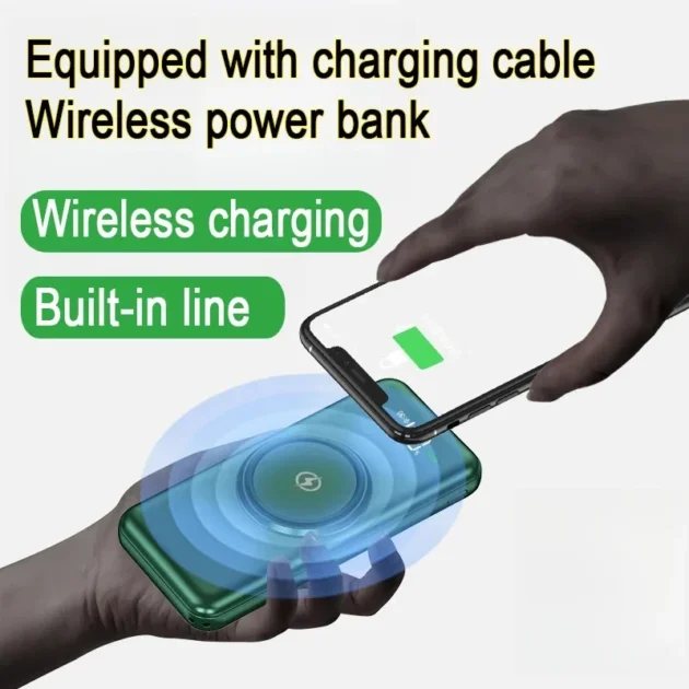 100000mAh Wireless Fast Charging Power Bank – Built-in Cable Portable Charger for iPhone 13 14 15, Xiaomi, Samsung - Image 5
