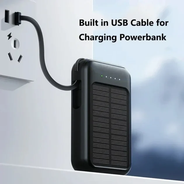 Lenovo 50000mAh Portable Power Bank – Slim Solar Charger with 4 USB Ports for Fast Charging - Image 3